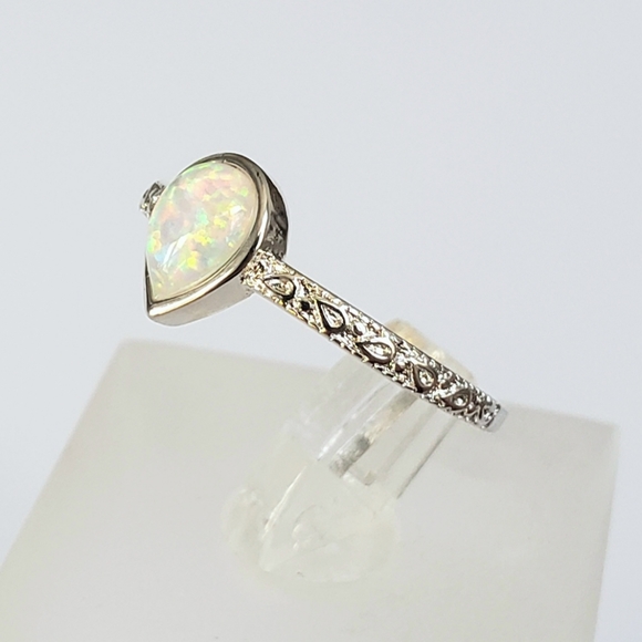 18k Over Sterling Opal Ring - Picture 7 of 8